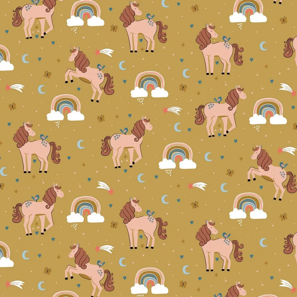 100% Cotton Print - Unicorn & Rainbow