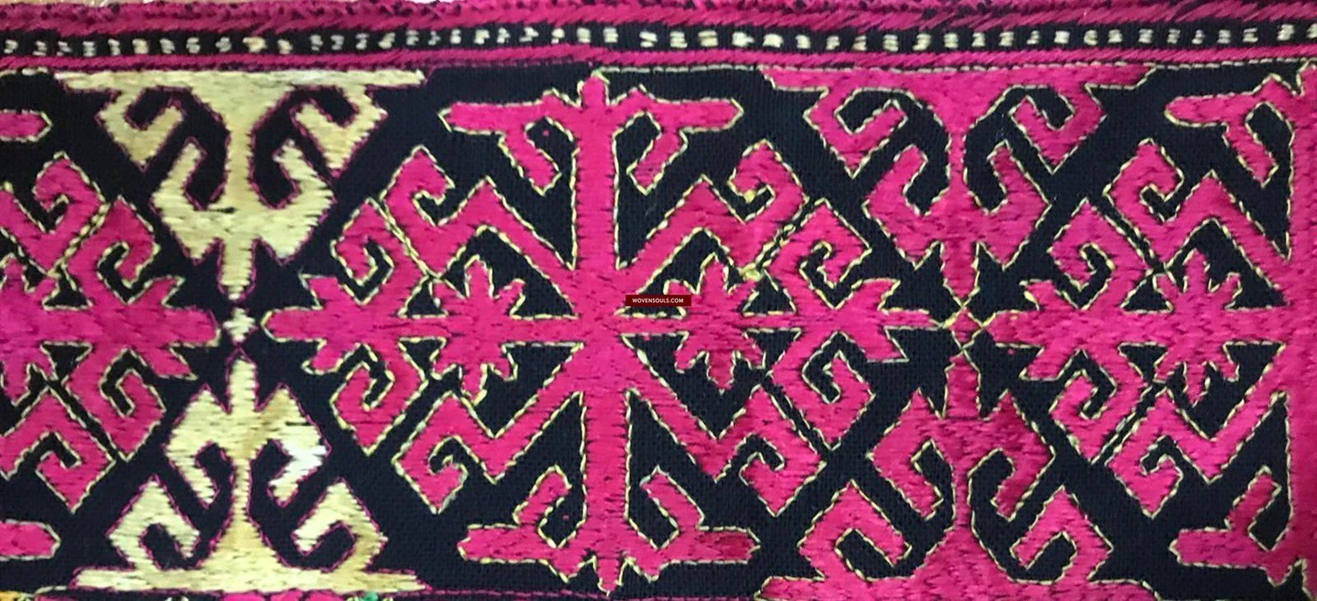 1351 Antique Textile Turban Panel with Embroidery from Kohistan / Swat