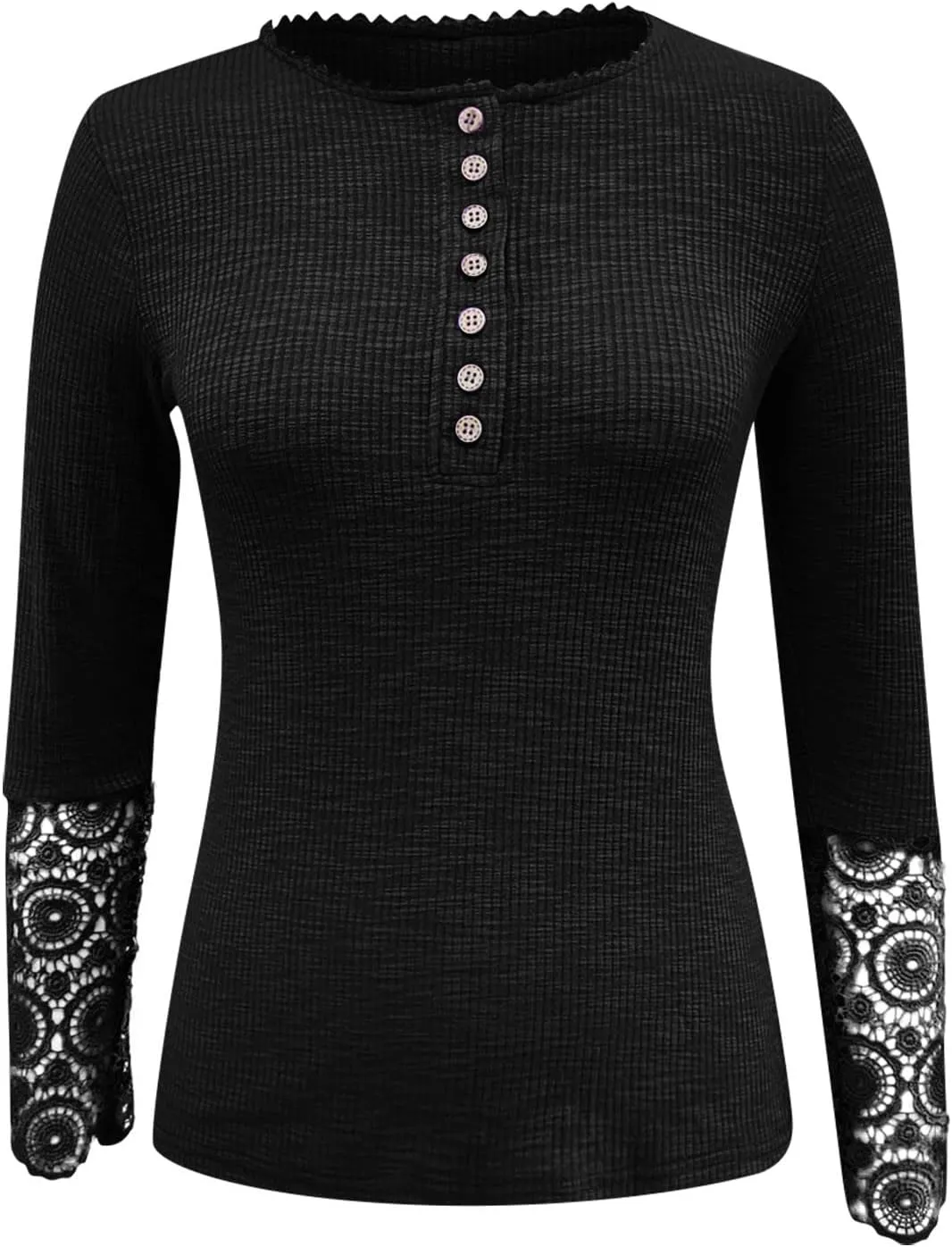 2023 Fall Winter Women's Tshirt Long Sleeve top Button lace Round Neck Gradient Print Casual Fashion Shirt Sexy Tunic