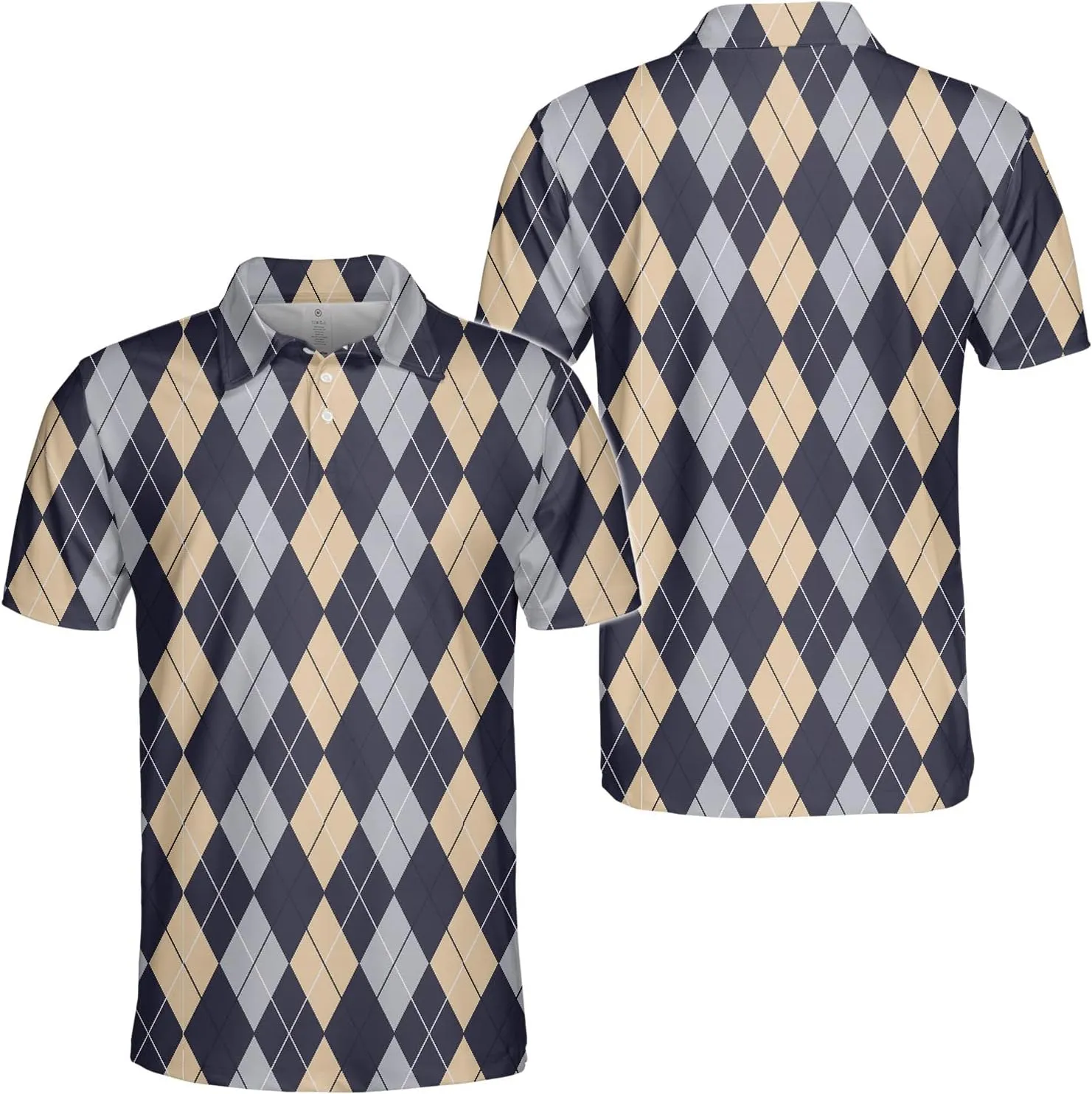 Argyle Pattern Traditional Diamond Check Polo Shirts for Men Women Men's Shirts Dry Fit Short Sleeve Polo