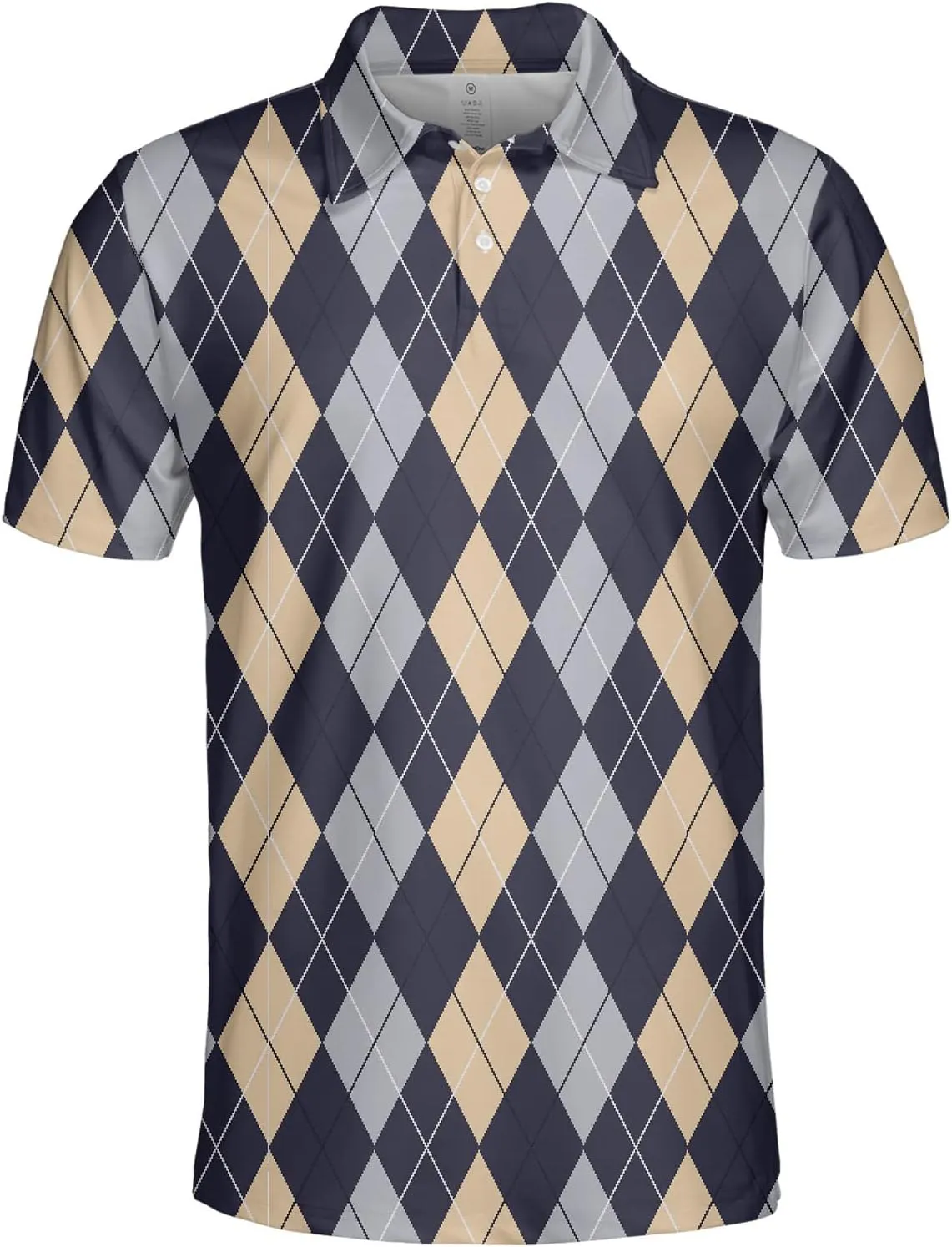 Argyle Pattern Traditional Diamond Check Polo Shirts for Men Women Men's Shirts Dry Fit Short Sleeve Polo
