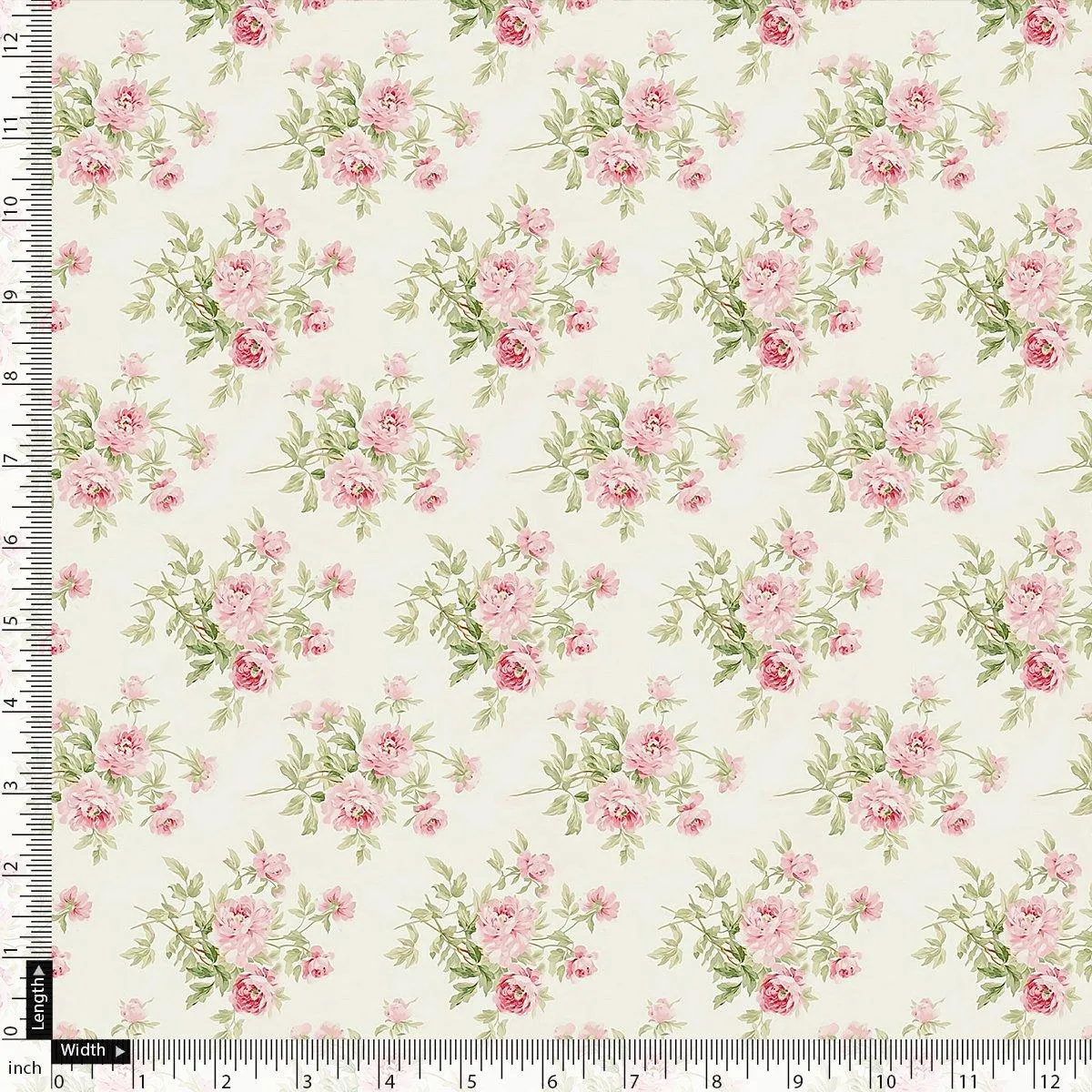 Attractive Summer Pink Roses Seamless Digital Printed Fabric
