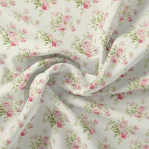 Attractive Summer Pink Roses Seamless Digital Printed Fabric