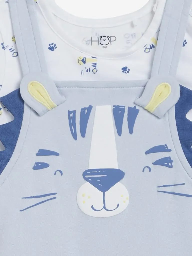 Baby HOP Light Blue Dungarees and T-Shirt Set
