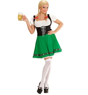 Bavarian Beer Maid Costume Green Adult