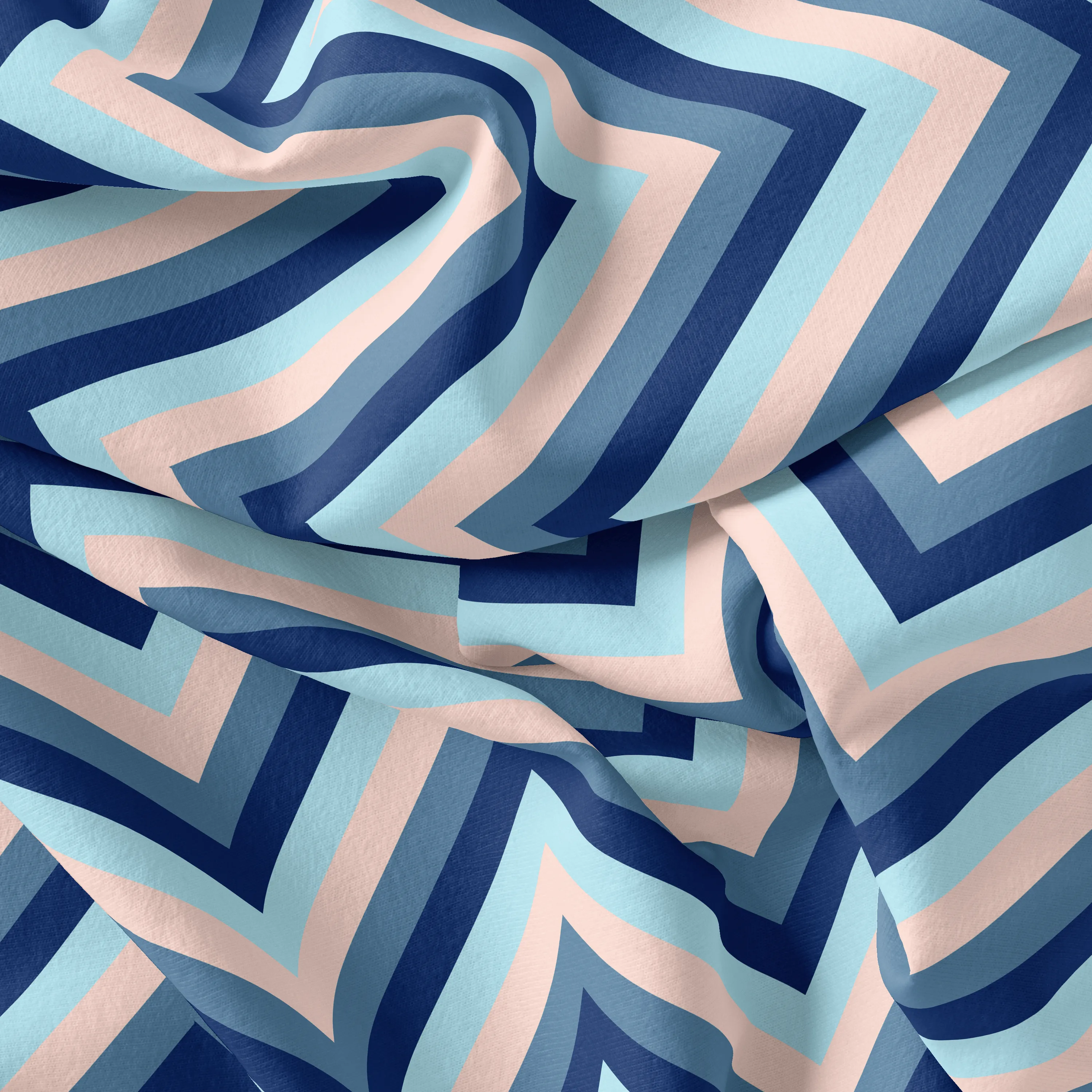 Beautiful Zigzag Strips Digital Printed Fabric