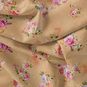 Chintz Pink Florish Flower Digital Printed Fabric