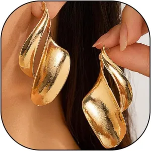Chunky Gold Statement Dangle Drop Earrings, Trendy Geometric Texture Dangling Earrings, Irregular Modern Fashion Jewelry Accessories for Women
