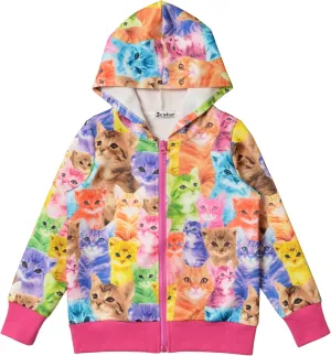 Girls Zip Up Hoodie Jacket Unicorn/Cat Sweatshirt with Pockets