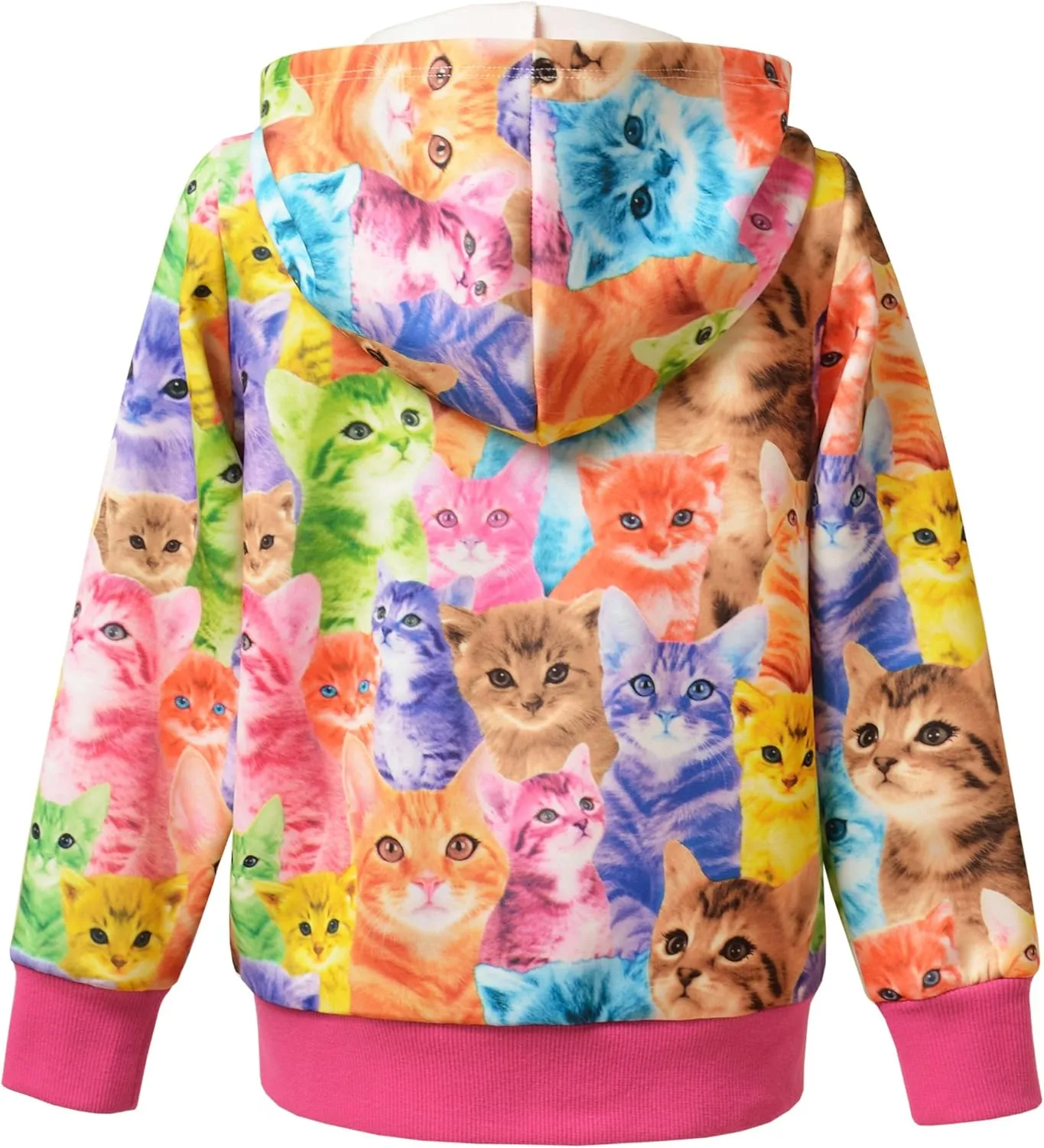 Girls Zip Up Hoodie Jacket Unicorn/Cat Sweatshirt with Pockets