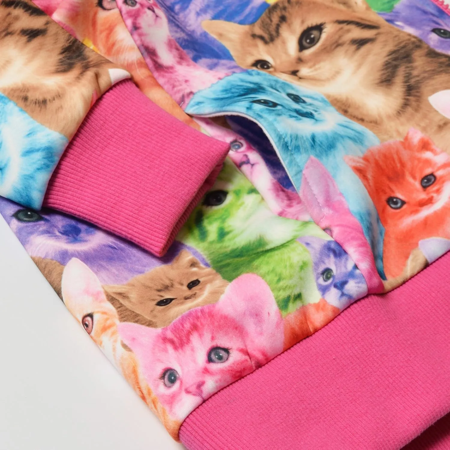 Girls Zip Up Hoodie Jacket Unicorn/Cat Sweatshirt with Pockets