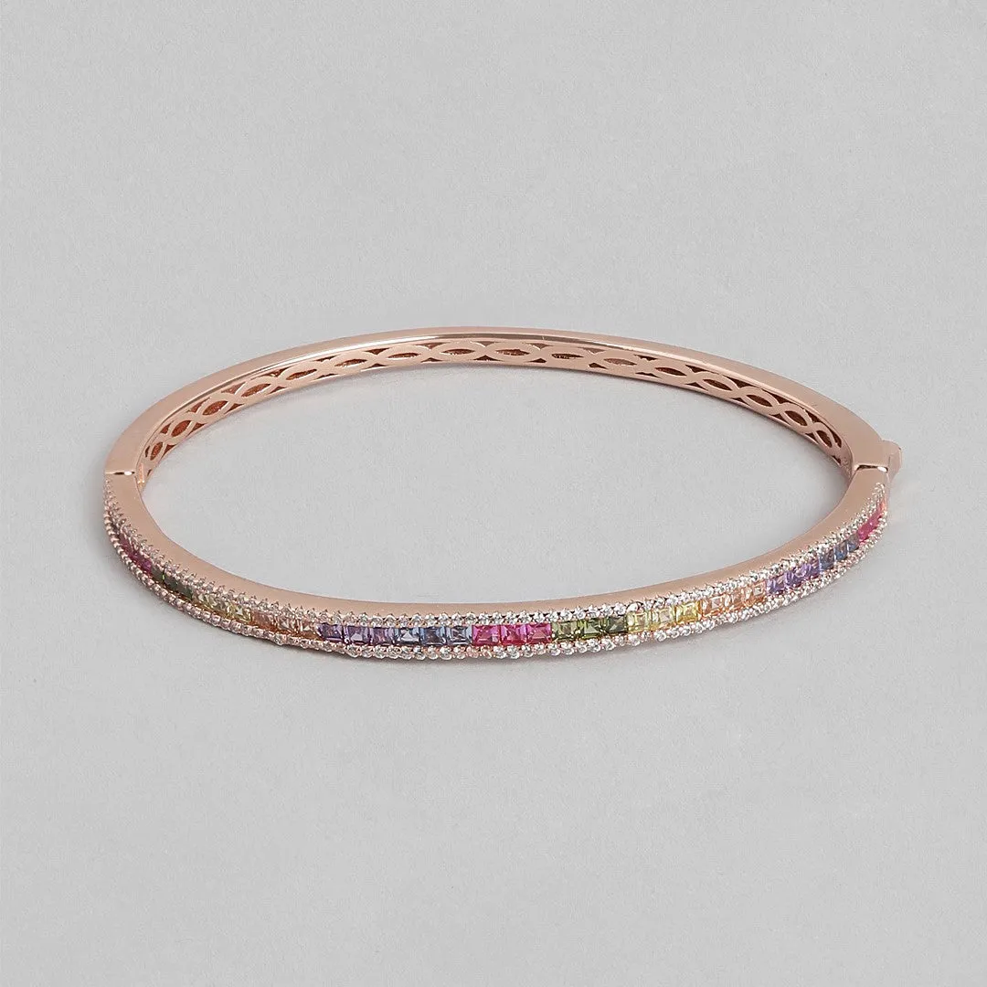 Glamorous Gleam Rose Gold-Plated 925 Sterling Silver Kada Bracelet