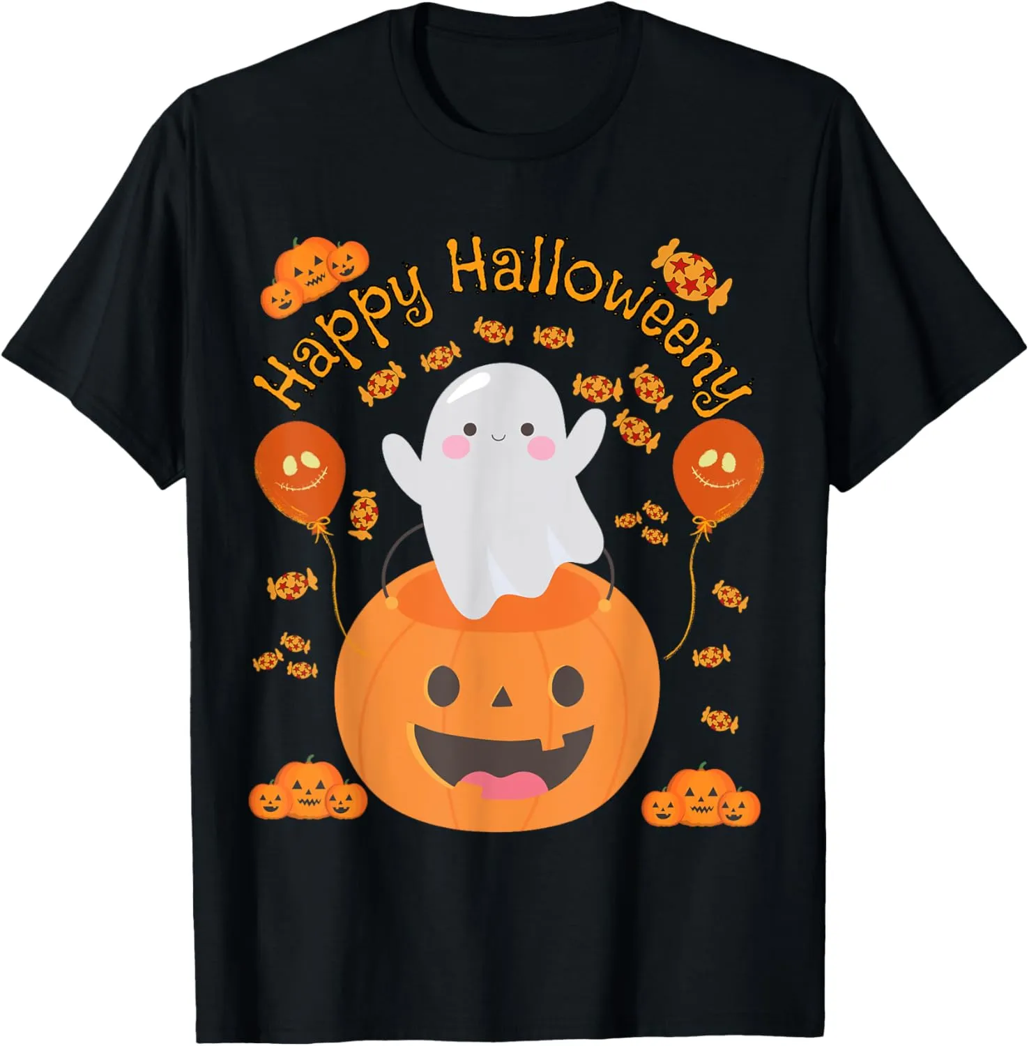 Happy Halloween -y Cute Boys and Girls Costume as a Ghost T-Shirt