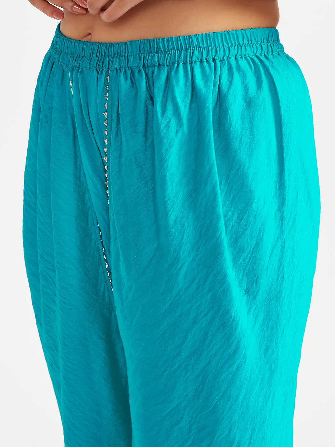 Jashvi Women's Turquoise Dhoti kurta set