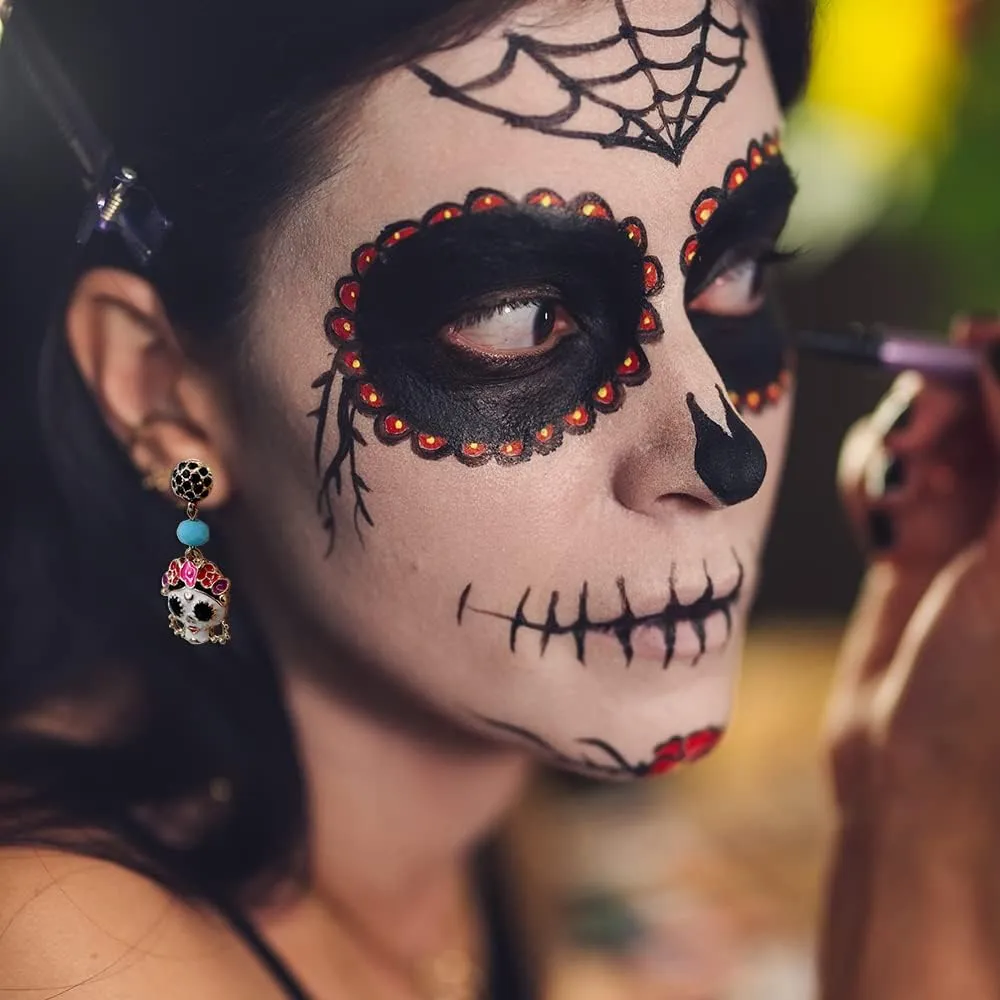 Madison Tyler Halloween Earrings for Women | Skeleton | Skull | Ghost | Pumpkin | Spider web | Wizard hat | Trick or Treat | Halloween Dangle Earrings Gift