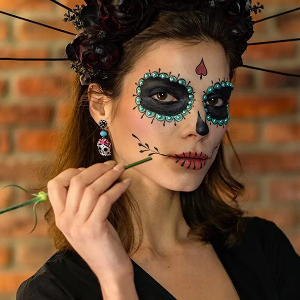 Madison Tyler Halloween Earrings for Women | Skeleton | Skull | Ghost | Pumpkin | Spider web | Wizard hat | Trick or Treat | Halloween Dangle Earrings Gift