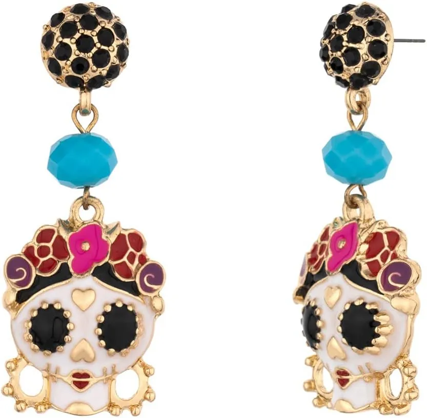 Madison Tyler Halloween Earrings for Women | Skeleton | Skull | Ghost | Pumpkin | Spider web | Wizard hat | Trick or Treat | Halloween Dangle Earrings Gift