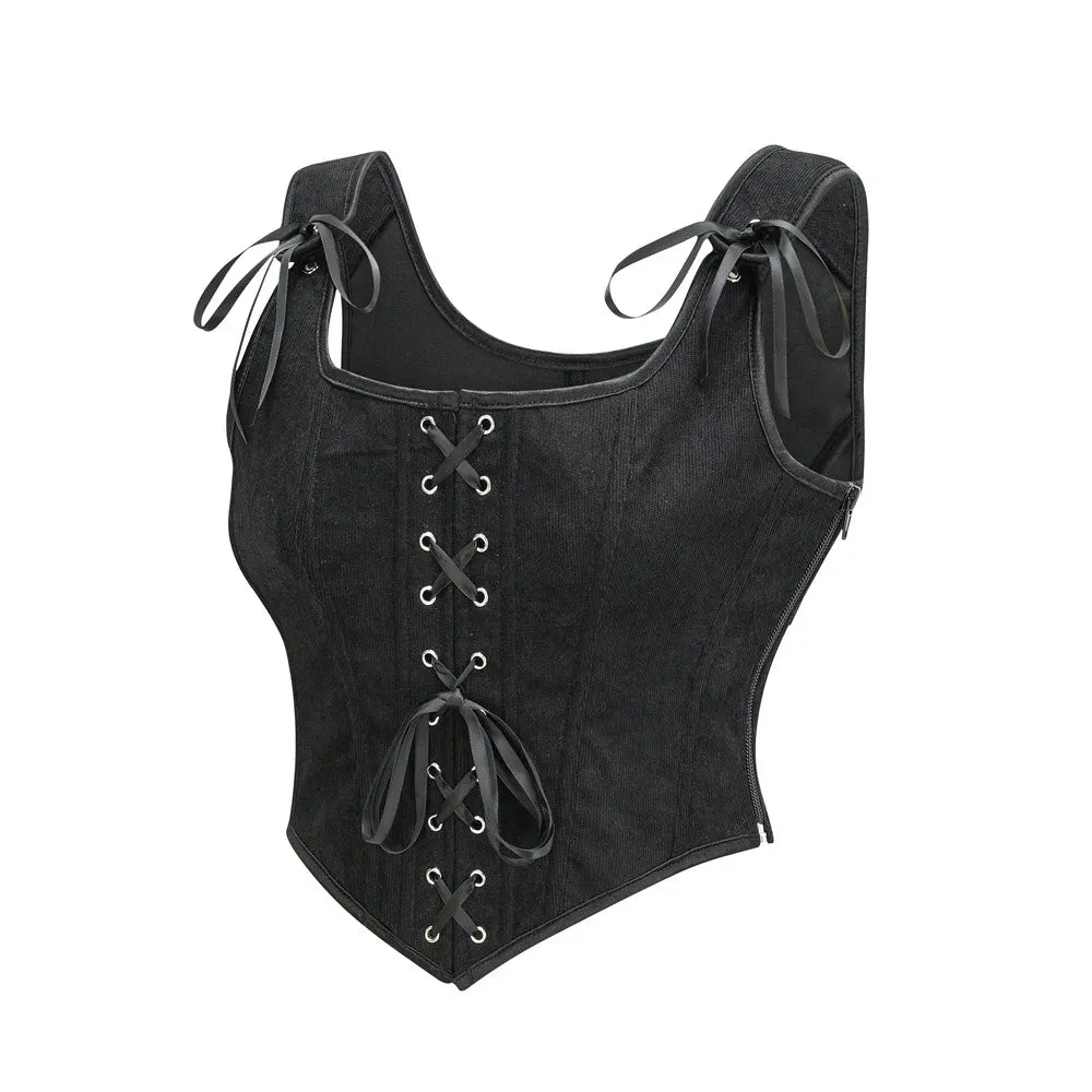 Medieval Renaissance Corset Tops Lace-up Overbust Corselet
