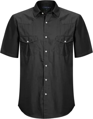 Mens Short Sleeve Western Shirts with Pearl Snap Button Up Casual Regular Fit Plaid Shirts