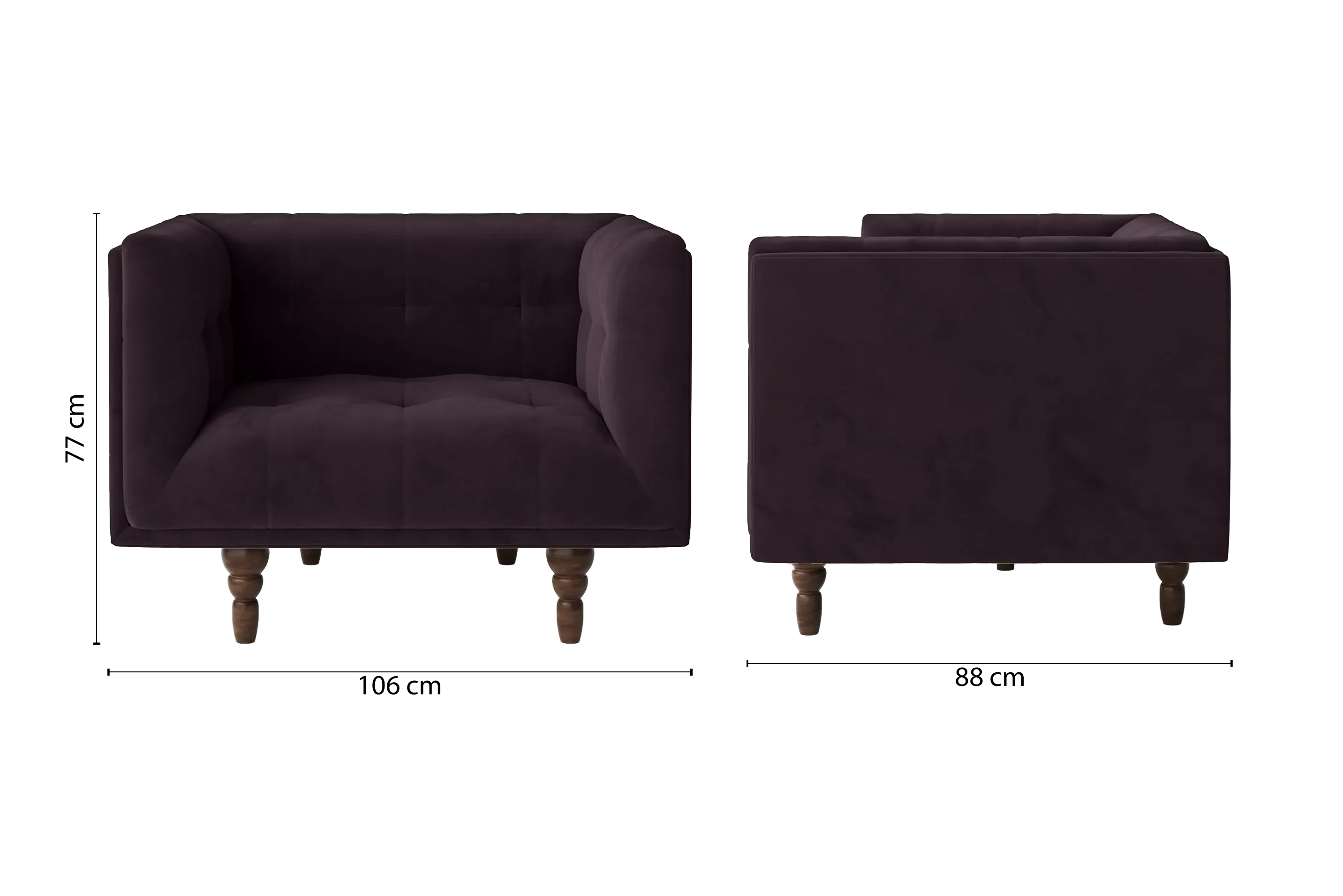 Nahant Armchair Purple Velvet