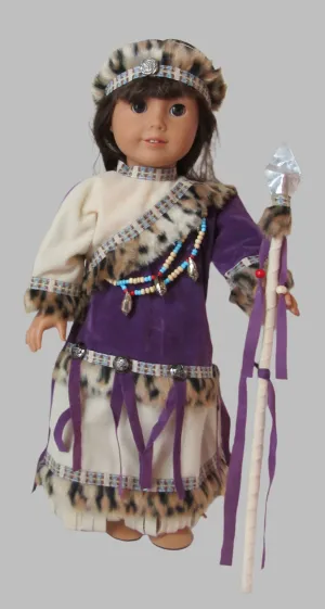Native American 4 Pc Outfit 18 inch Doll: Purple