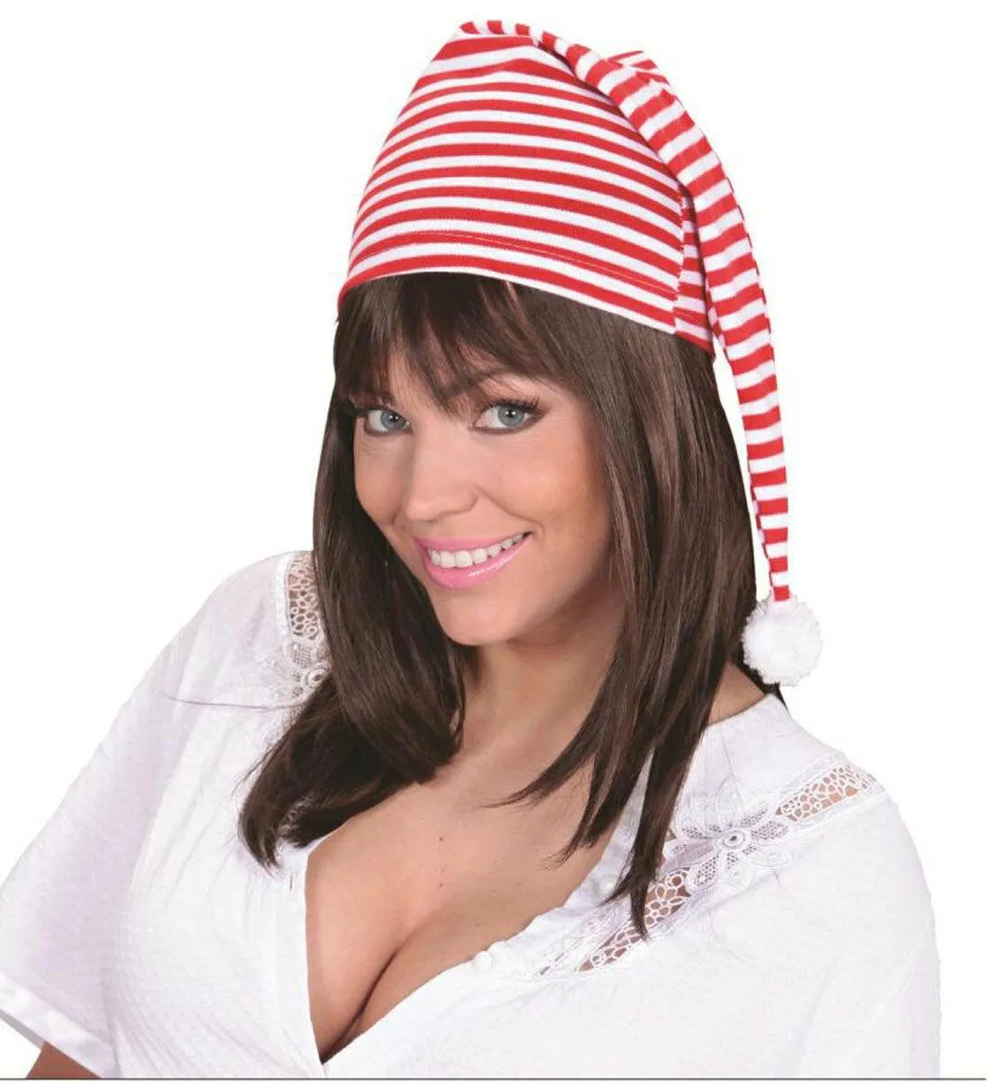 Novelty Striped Night Cap Bed Head Old Father Adults Unisex Long Elf Hat