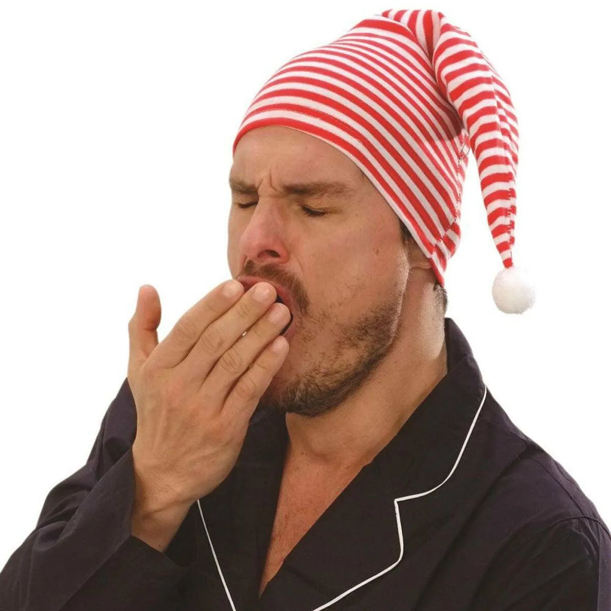 Novelty Striped Night Cap Bed Head Old Father Adults Unisex Long Elf Hat