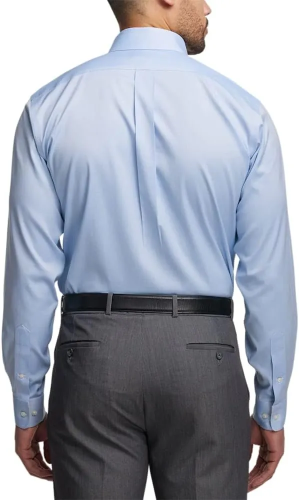 Paul Fredrick Men's Classic Fit Comfort Stretch Non-Iron Solid Dress Shirt