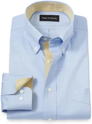 Paul Fredrick Men's Classic Fit Comfort Stretch Non-Iron Solid Dress Shirt