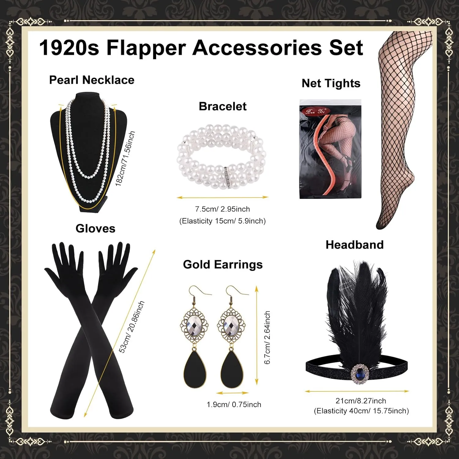 PLULON 1920s Dresses for Women, Sequin Fringed Gatsby Flapper Cocktail Dresses with 20s Accessories Set, Roaring 20s Costumes