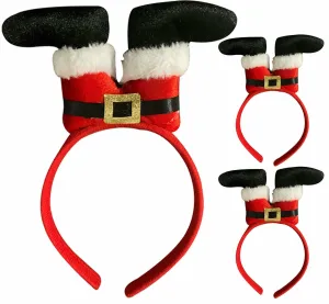 Santa legs upside Down Aliceband Ladies Christmas Xmas Fancy Dress Pack of 3
