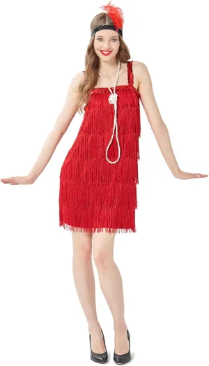 Sincere Party Roaring the 20s Flapper Costume for Women,Great Gatsby Flapper Dresses with Necklace and Headband