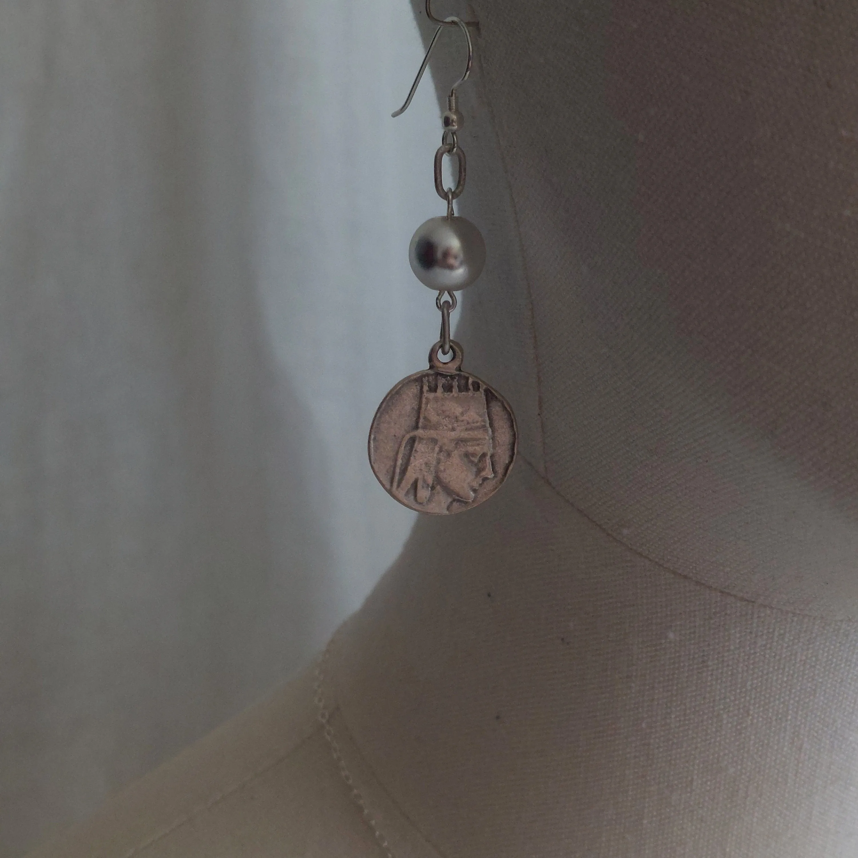 Tigranes the Great coin jewelry with natural silver plated hematite