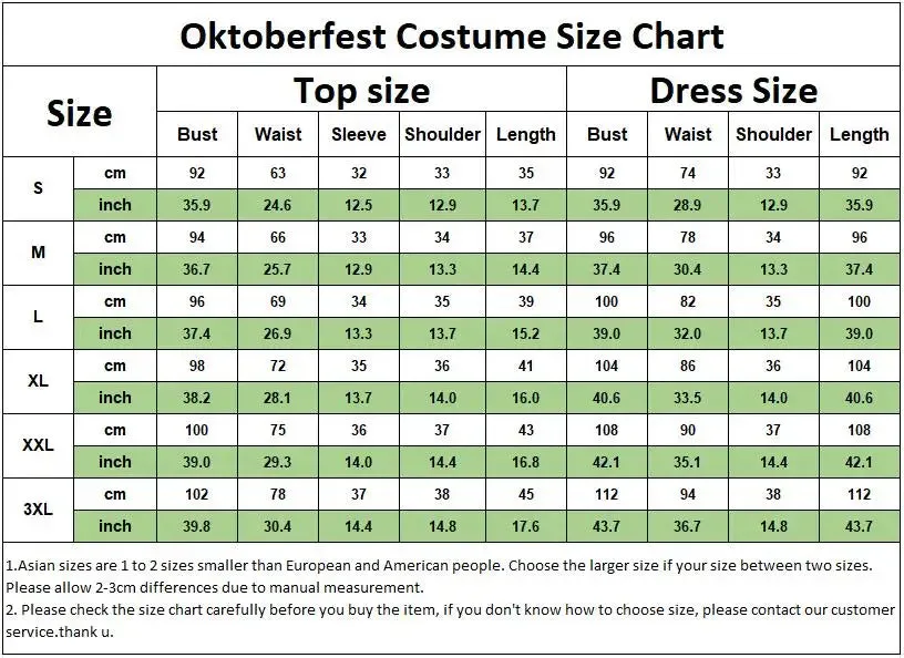 Traditional Bavarian Costume Dress for Oktoberfest