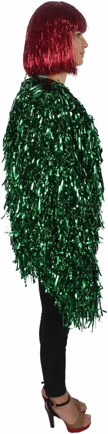 Unisex Thick Metallic Tinsel Foil Jacket - Extra Dense Shiny Glitter Costumes | Loose Fit Festival Rave Outfits