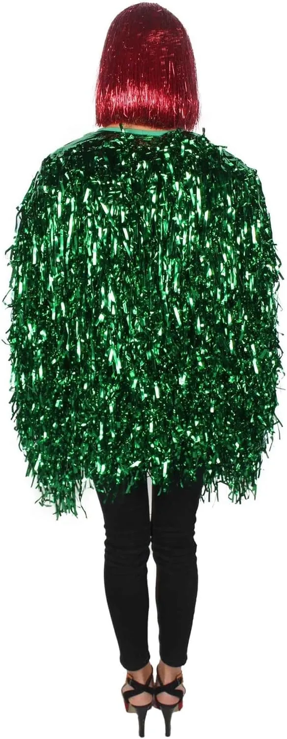 Unisex Thick Metallic Tinsel Foil Jacket - Extra Dense Shiny Glitter Costumes | Loose Fit Festival Rave Outfits