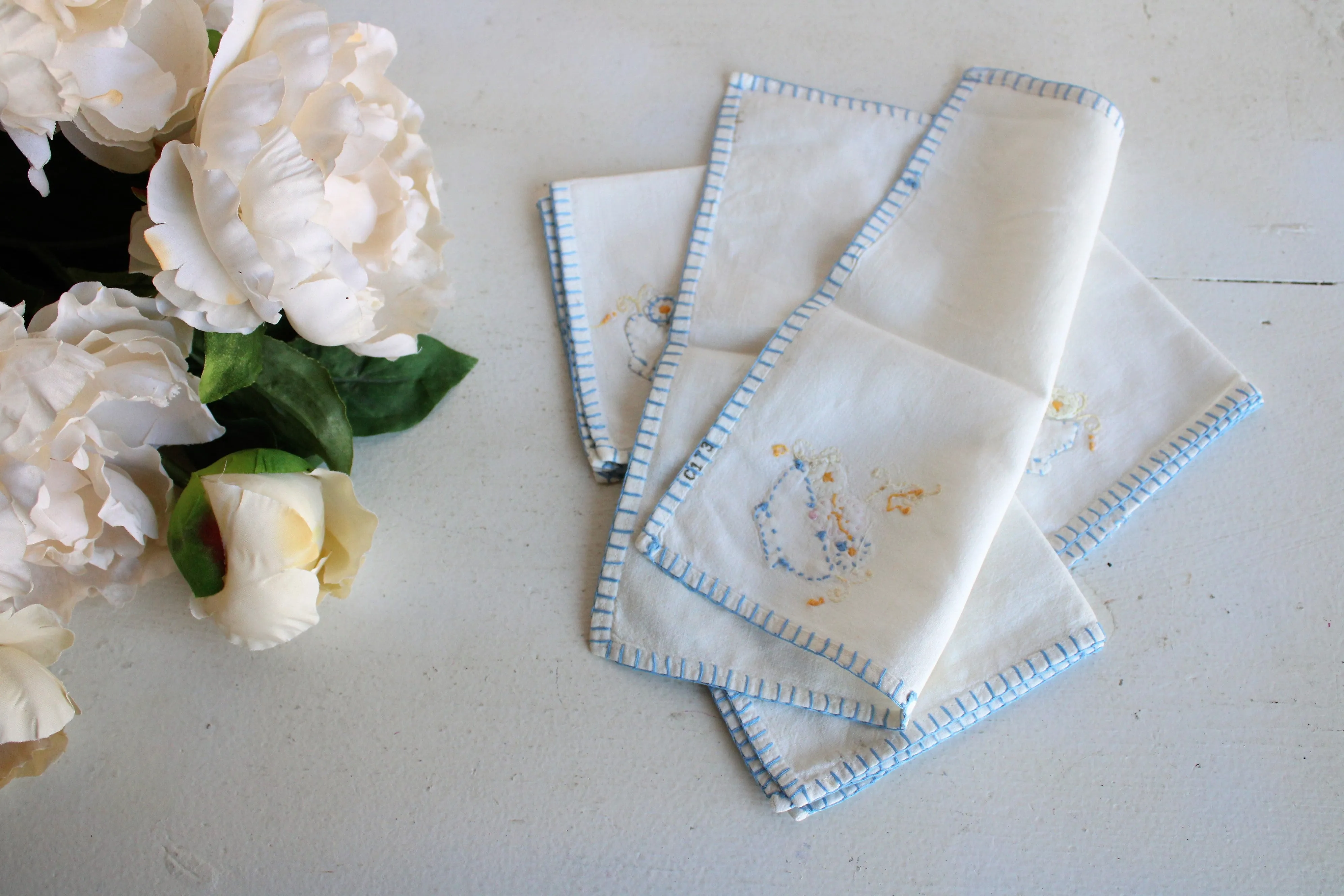 Vintage Set of Four 1950s Napkins