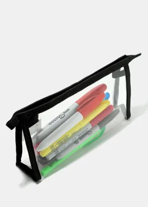 Vinyl Pouch With Colorful Outline