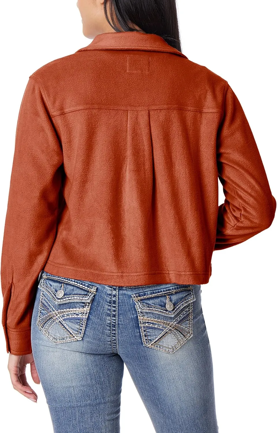 WallFlower Women's Chloe Polar Cozy Fleece Boyfriend Spring, Summer and Fall Light Shacket Jackets