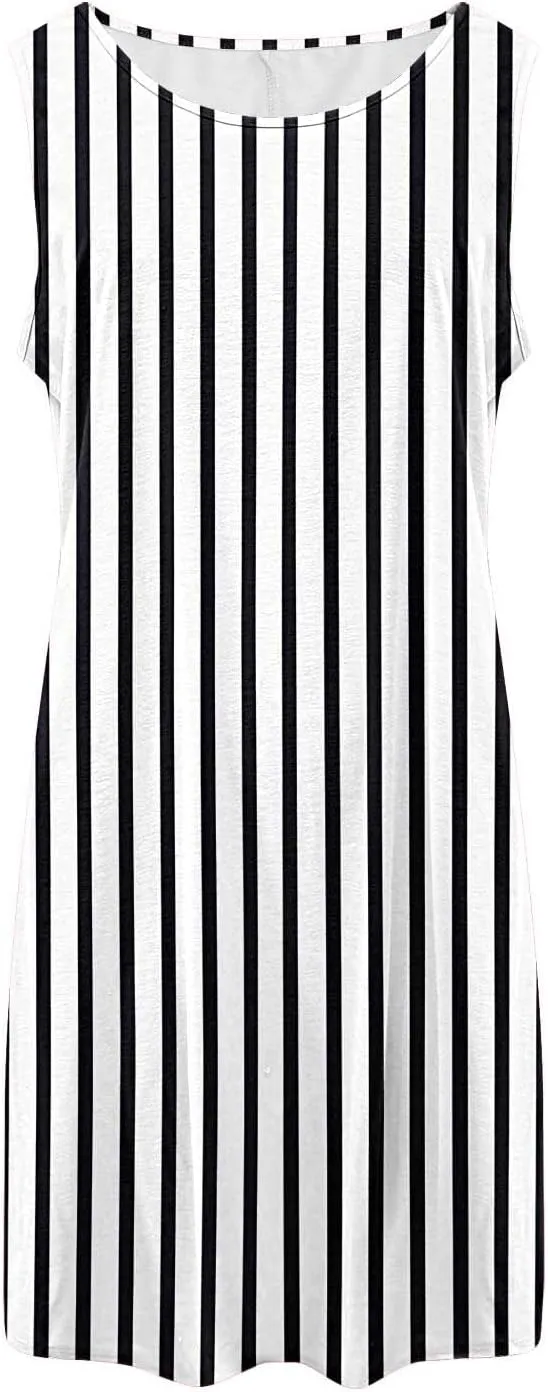 Women Casual Dress Summer Tank Dresses Loose Flowy Beach Dress with Pocket Hankerchief Flare Flowy Midi Sundress 2025