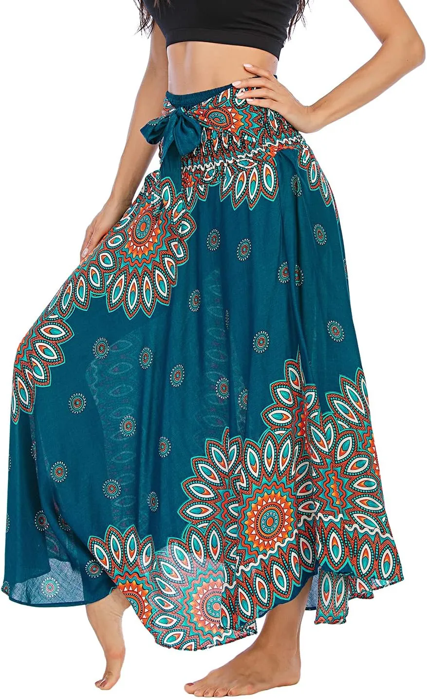 Womens Boho Skirt Long Skirts Hippie Clothes for Women with Tie