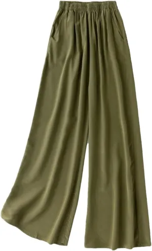 Women's Silk Thin Loose Wide Leg Trousers