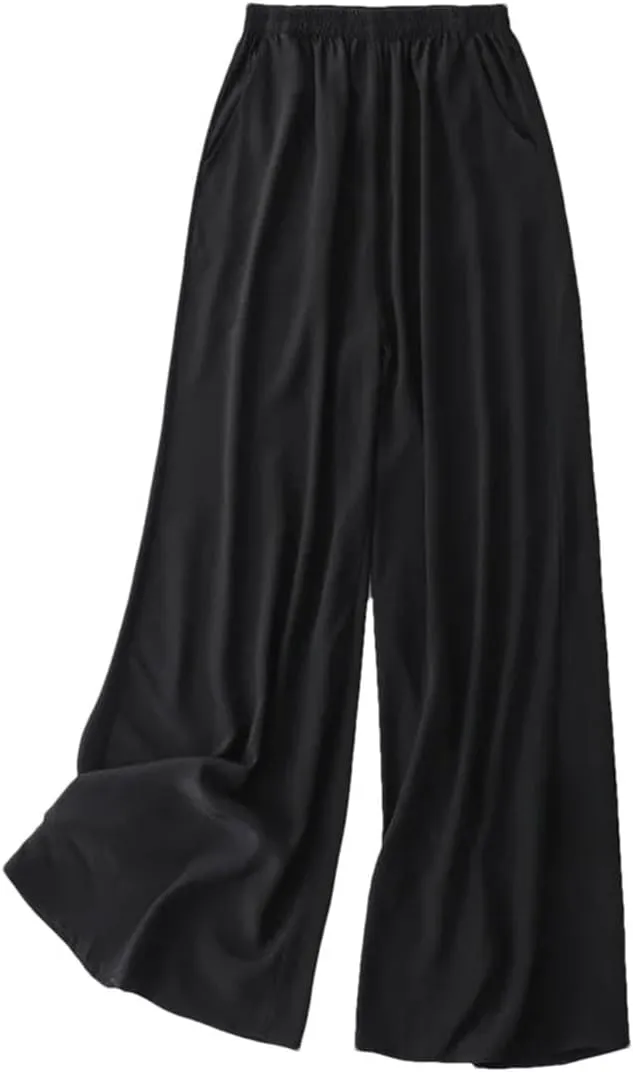 Women's Silk Thin Loose Wide Leg Trousers