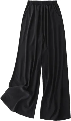 Women's Silk Thin Loose Wide Leg Trousers