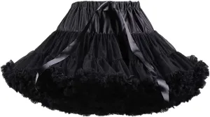 Womens Tulle Petticoats With Ribbon Elastic Waist Tutu Skirts Ballet Dance Cosplay Costumes