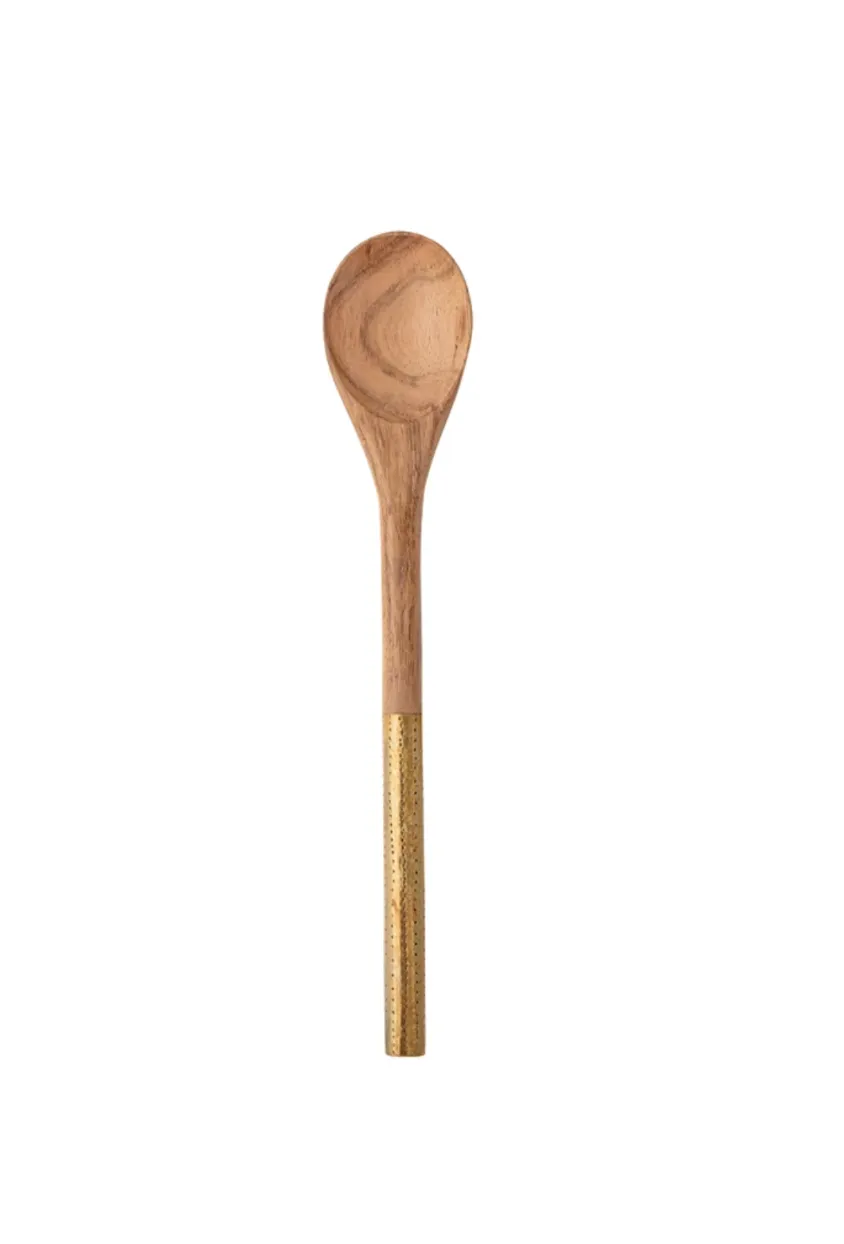 Wood Utensil w/ Brass Handle, two styles