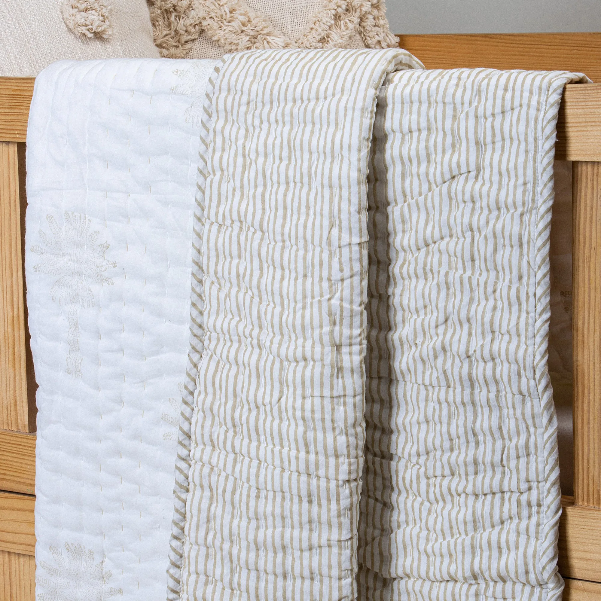 Yellow Palm Tree Mulmul Soft Cotton Baby Blankets