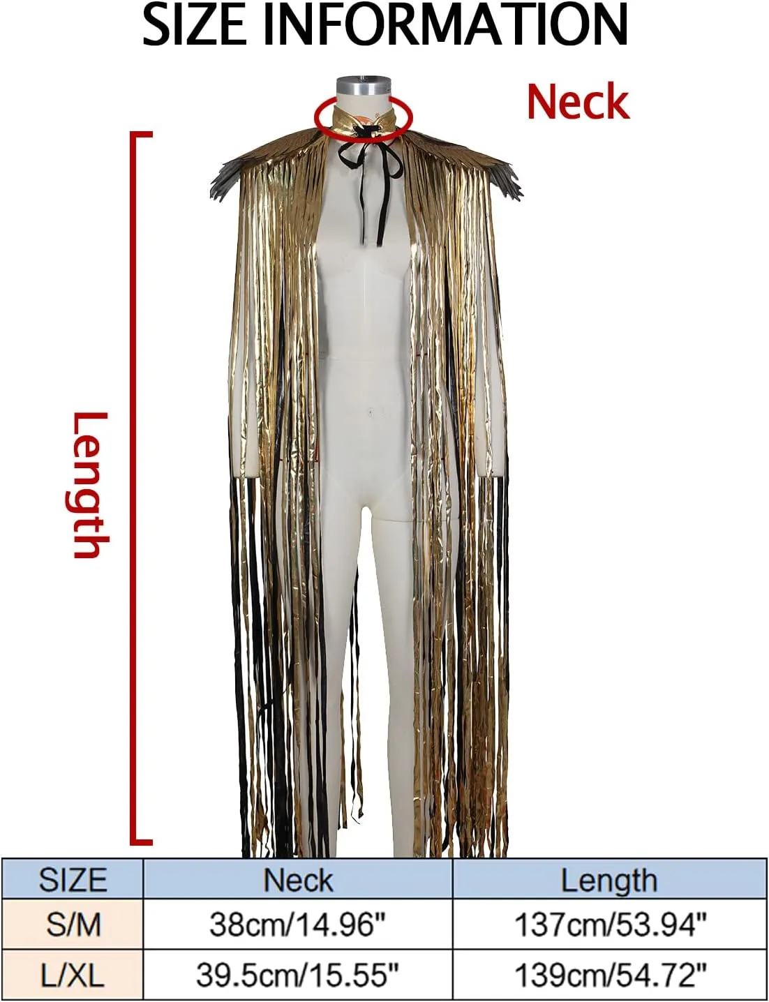 Ypser Shoulder Pieces with Fringed Angel Wings Cape Shawl for Burning Men Halloween Cosplay