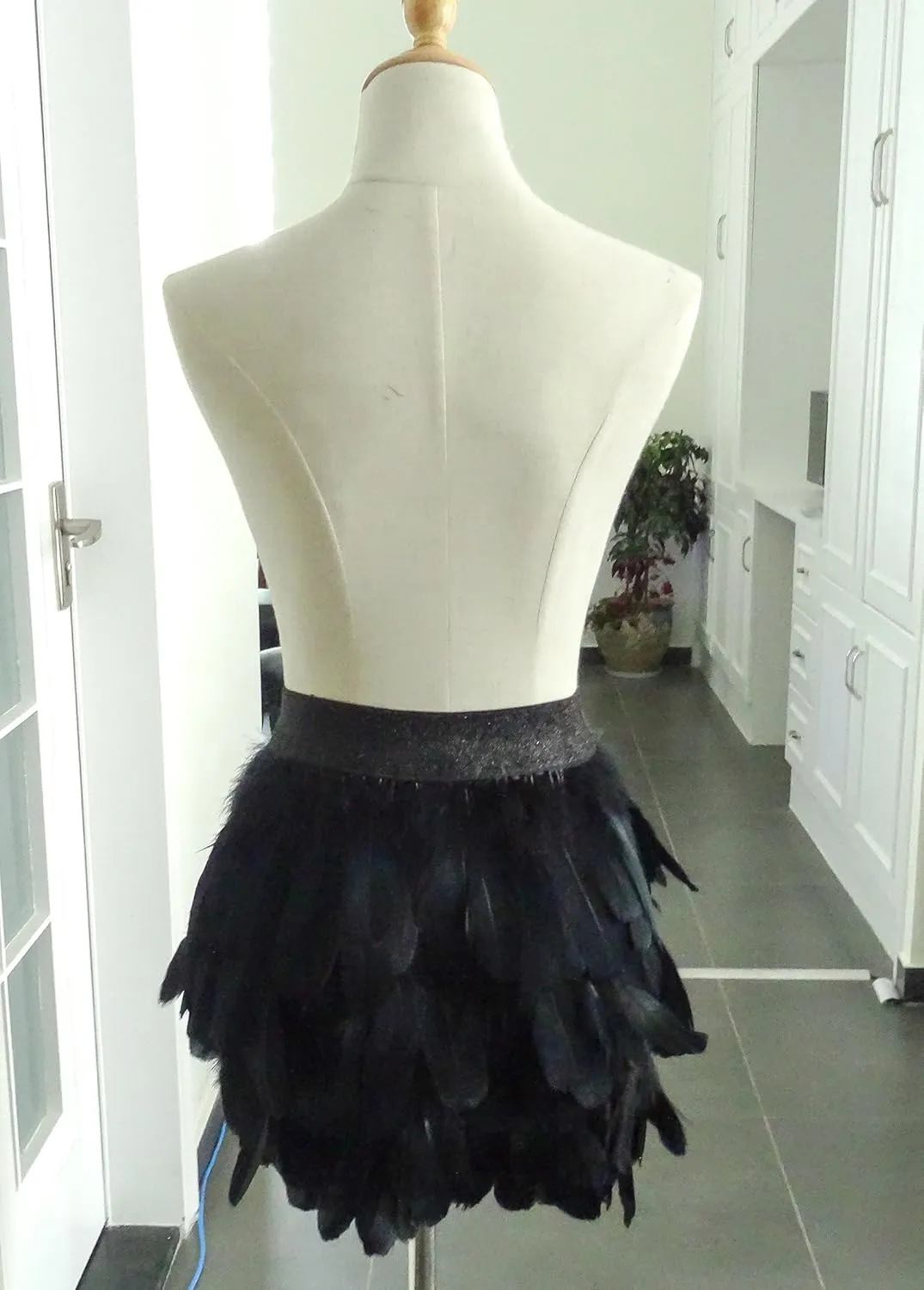 ZAKIA Women's Skirt Real Natural Feather Feather Skirt Casual
